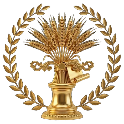 Emblema em ouro nobre de Agronegócio e Contratos Rurais