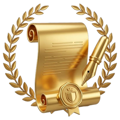 Emblema em ouro nobre de Contratos Empresariais Estratégicos